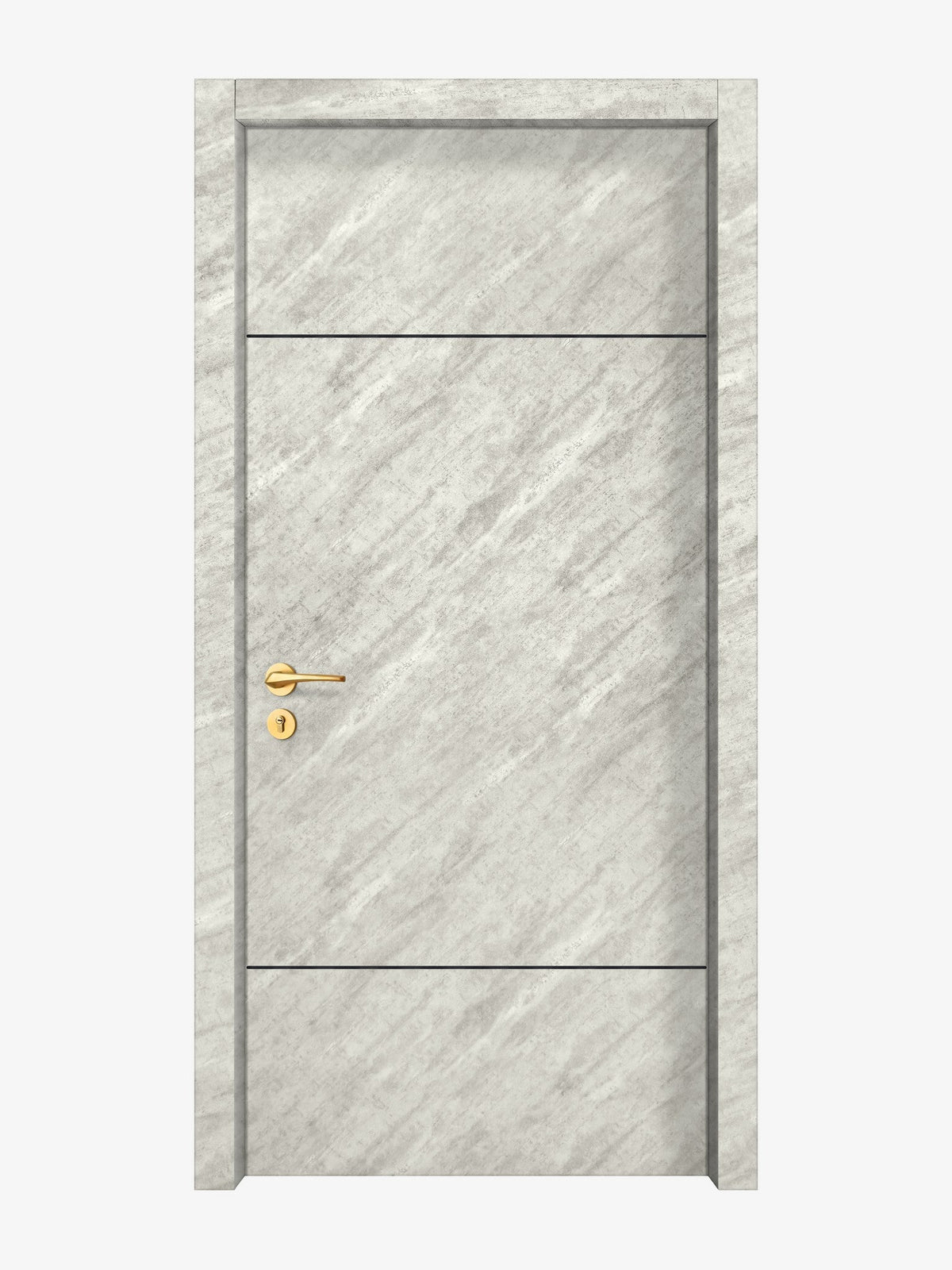 Urban Cement Interior Door Slab - Elevar 2W Concave Design in Black Pearl epoxy