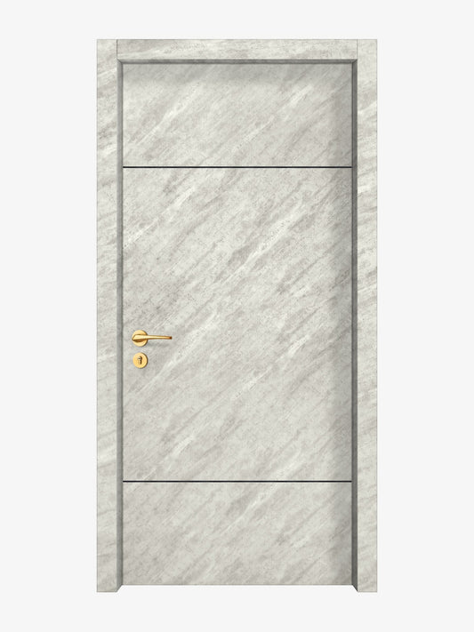 Urban Cement Interior Door Slab - Elevar 2W Concave Design in Black Pearl epoxy