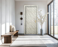 Urban Cement Interior Door Slab - Elevar 2W Concave Design in Almond Cream epoxy, detail view