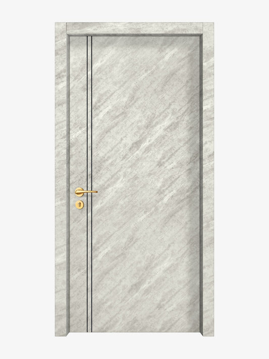 Urban Cement Interior Door Slab - Aliyah 2L Concave Design in Black Pearl epoxy