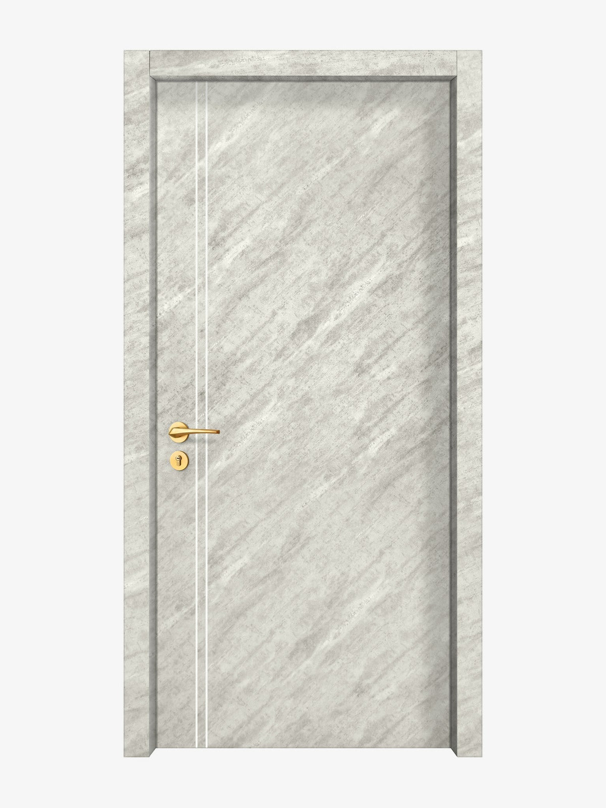 Urban Cement Interior Double Door Slabs - Aliyah 2L Concave Design in Bright White epoxy