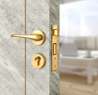 Urban Cement Interior Double Door Slabs - Aliyah 2 Concave Design in Copper Pearl epoxy, angled view