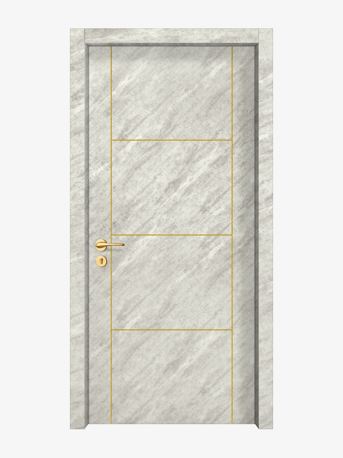 Urban Cement Interior Door Slab - Scala 3 Concave Design in Solar Gold epoxy