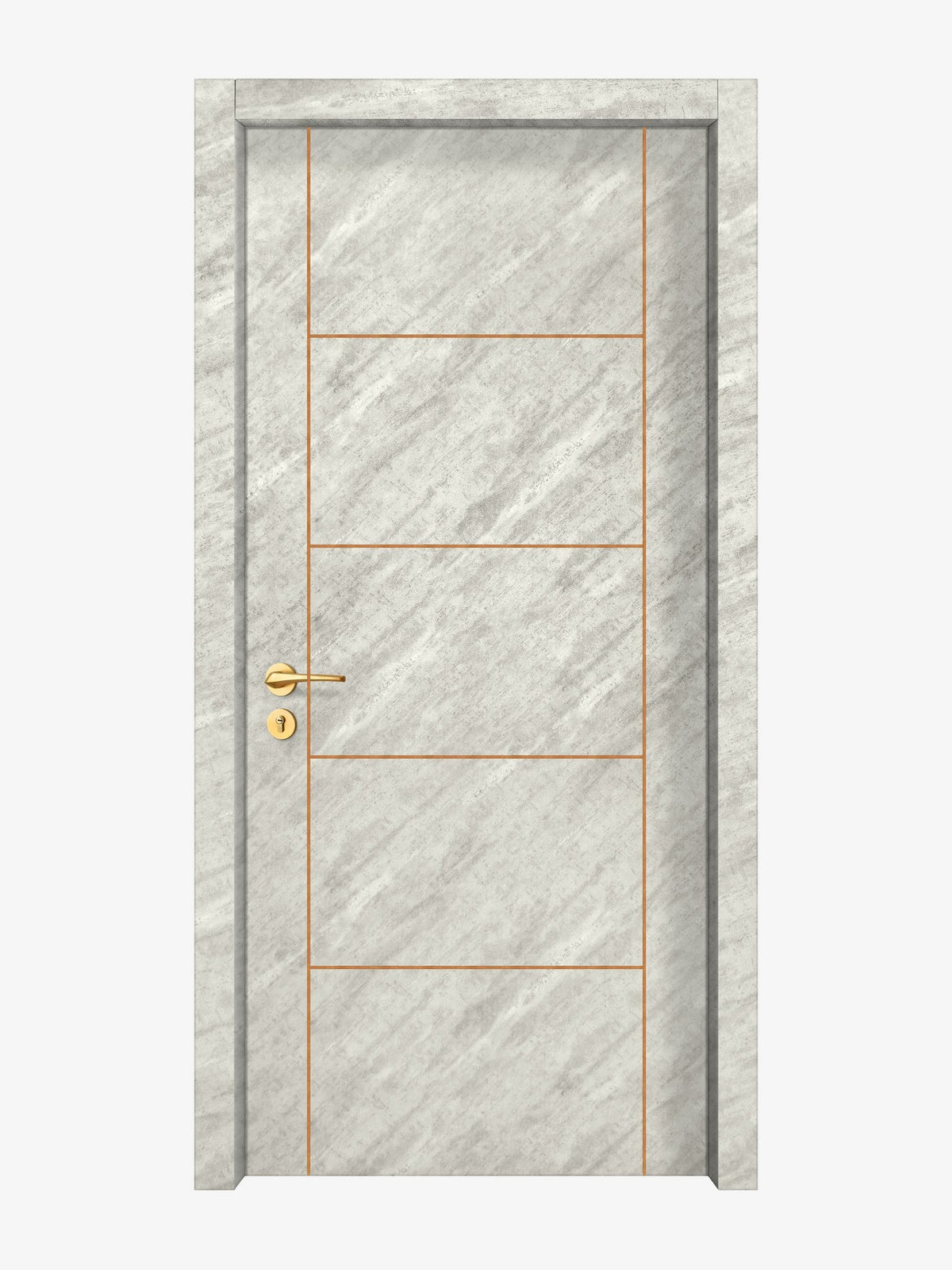 Urban Cement Interior Door Slab - Scala 4 Concave Design in Copper Pearl epoxy