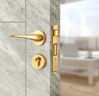 Urban Cement Interior Double Door Slabs - Scala 1 Concave Design in Almond Cream epoxy, angled view