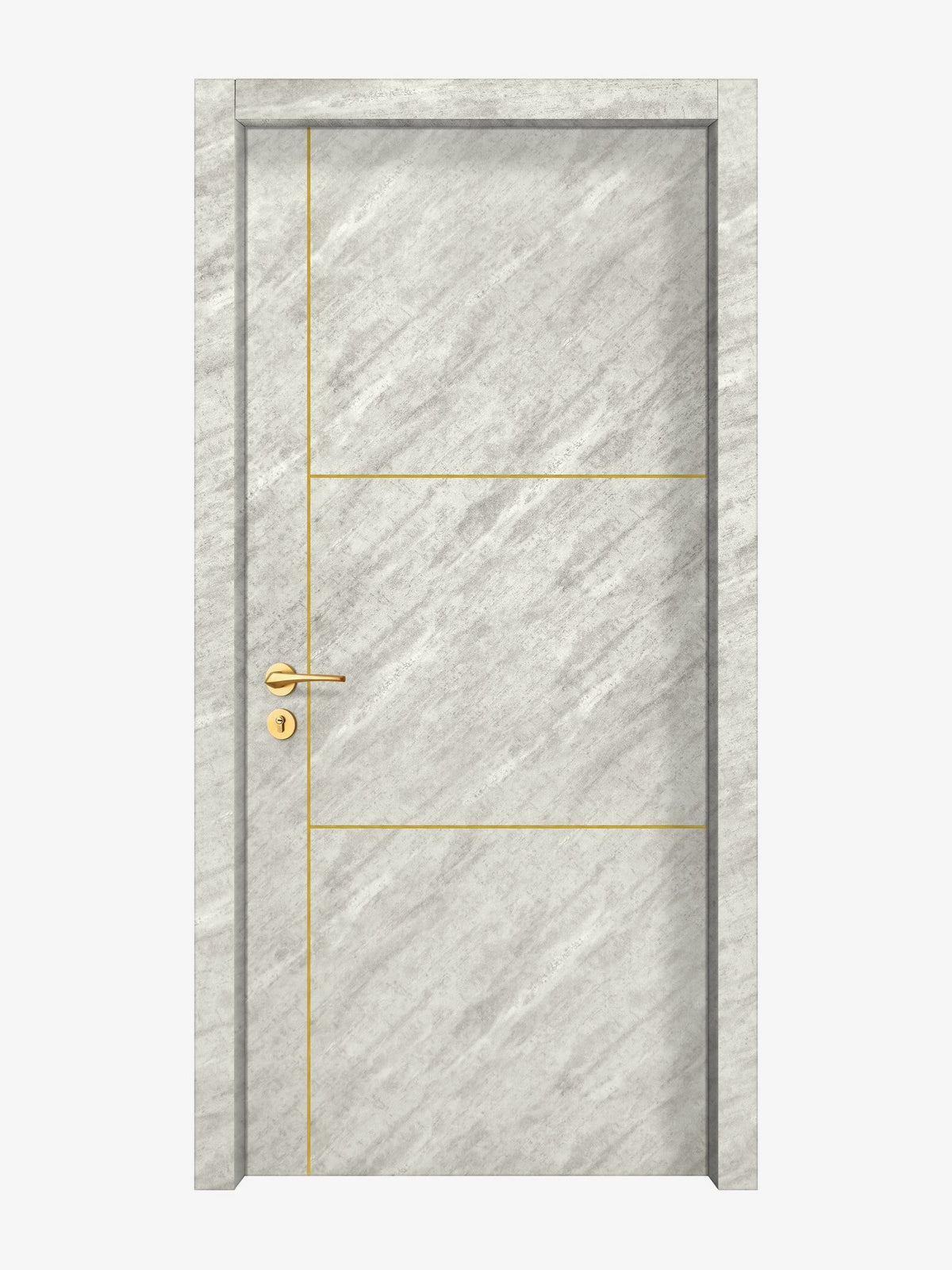 Urban Cement Interior Door Slab - Axis 2 Concave Design in Solar Gold epoxy