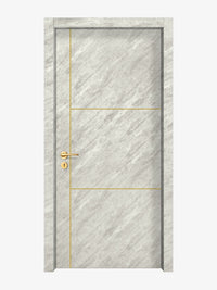 Urban Cement Interior Door Slab - Axis 2 Concave Design in Solar Gold epoxy
