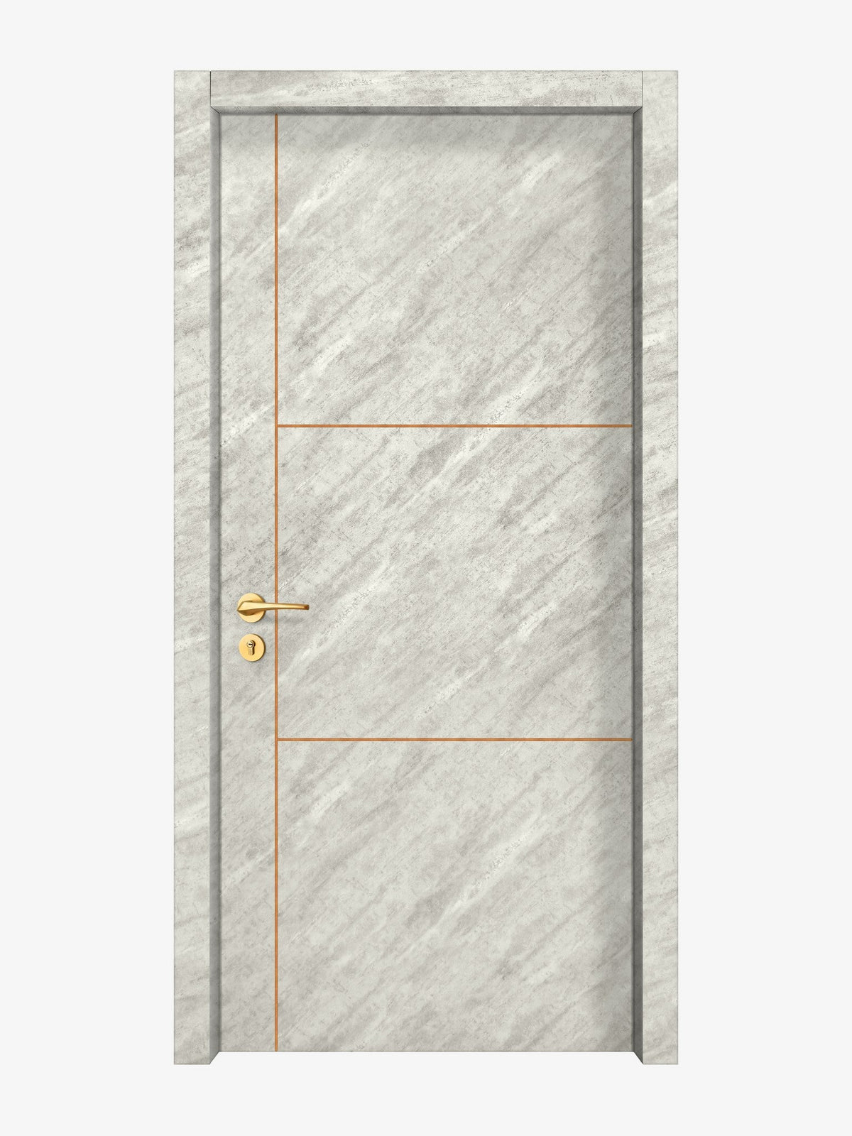 Urban Cement Interior Double Door Slabs - Axis 2 Concave Design in Copper Pearl epoxy