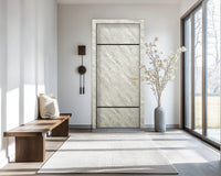 Urban Cement Interior Door Slab - Elevar 2W Inlay Design in Glossy Black epoxy, detail view