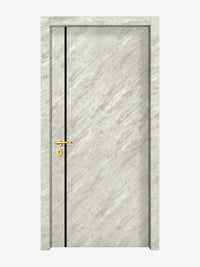 Urban Cement Interior Double Door Slabs - Aliyah 1L Inlay Design in Glossy Black epoxy