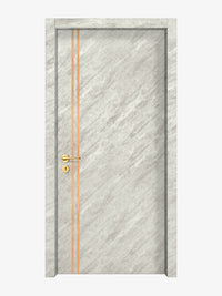 Urban Cement Interior Double Door Slabs - Aliyah 2L Inlay Design in Brushed Rose Gold epoxy