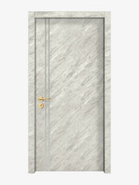 Urban Cement Interior Door Slab - Aliyah 2L Inlay Design in Satin Silver epoxy