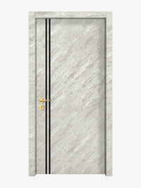 Urban Cement Interior Double Door Slabs - Aliyah 2L Inlay Design in Glossy Black epoxy