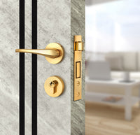 Urban Cement Interior Door Slab - Aliyah 2L Inlay Design in Glossy Black epoxy, angled view