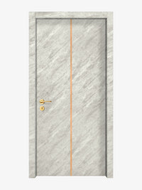 Urban Cement Interior Double Door Slabs - Aliyah 1C Inlay Design in Brushed Rose Gold epoxy