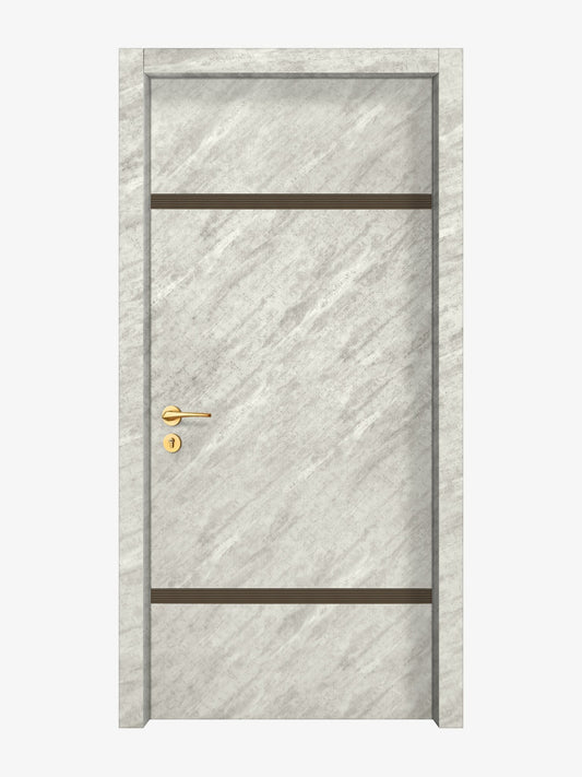 Urban Cement Interior Double Door Slabs - Elevar 2W Inlay Design in Bronze epoxy