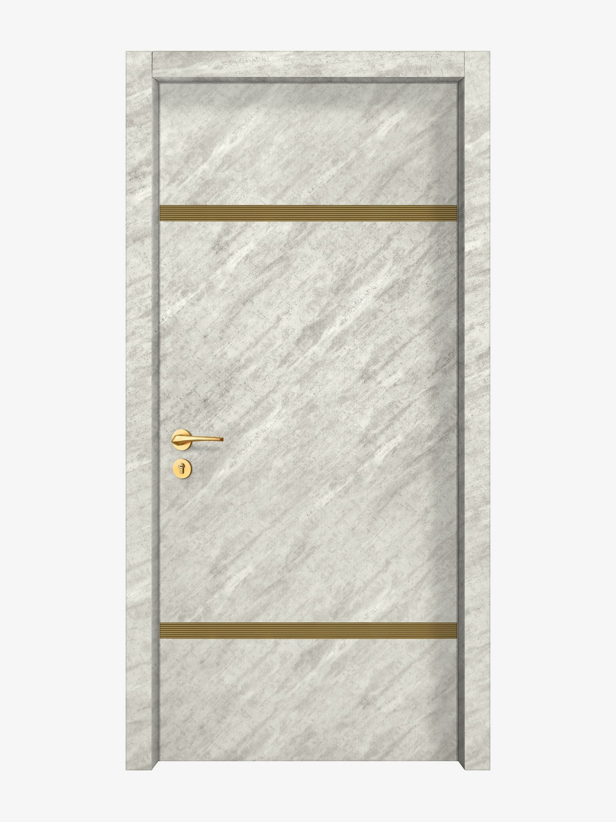 Urban Cement Interior Double Door Slabs - Elevar 2W Inlay Design in Gold epoxy