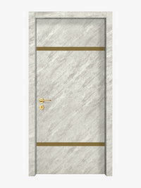 Urban Cement Interior Double Door Slabs - Elevar 2W Inlay Design in Gold epoxy