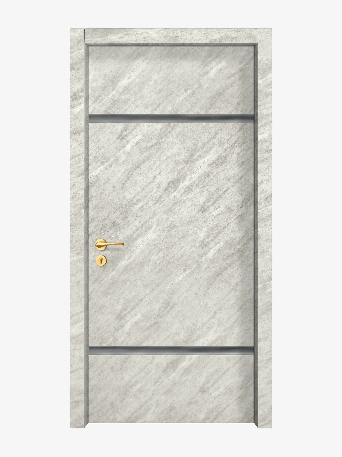 Urban Cement Interior Double Door Slabs - Elevar 2W Inlay Design in Gray epoxy