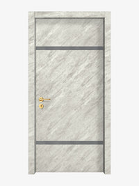 Urban Cement Interior Double Door Slabs - Elevar 2W Inlay Design in Gray epoxy