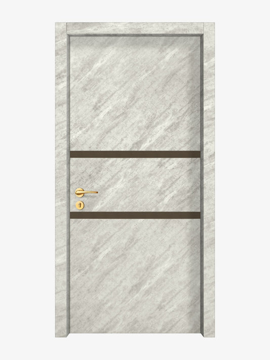 Urban Cement Interior Door Slab - Elevar 2N Inlay Design in Bronze epoxy