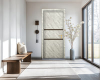 Urban Cement Interior Double Door Slabs - Elevar 2N Inlay Design in Bronze epoxy, detail view