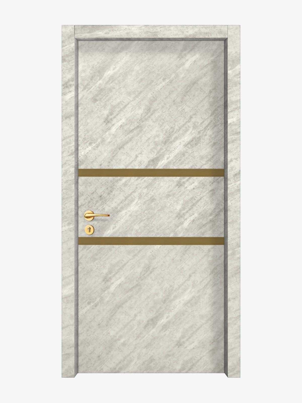 Urban Cement Interior Door Slab - Elevar 2N Inlay Design in Gold epoxy