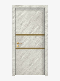 Urban Cement Interior Double Door Slabs - Elevar 2N Inlay Design in Gold epoxy