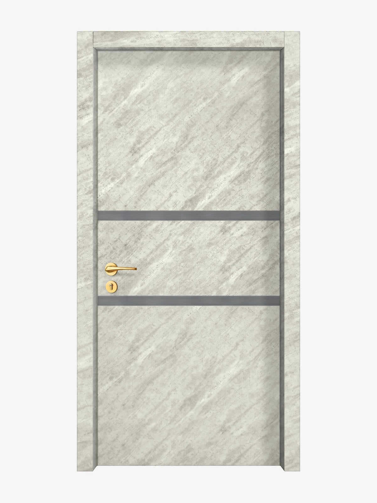 Urban Cement Interior Double Door Slabs - Elevar 2N Inlay Design in Gray epoxy