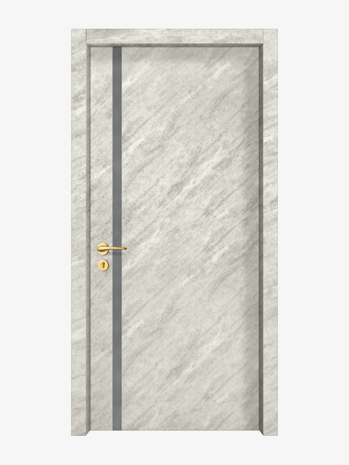 Urban Cement Interior Door Slab - Aliyah 1L Inlay Design in Gray epoxy