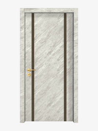 Urban Cement Interior Door Slab - Aliyah 2 Inlay Design in Bronze epoxy