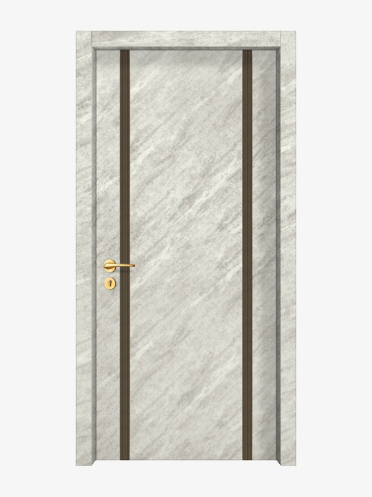 Urban Cement Interior Door Slab - Aliyah 2 Inlay Design in Bronze epoxy