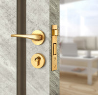 Urban Cement Interior Double Door Slabs - Aliyah 2 Inlay Design in Bronze epoxy, angled view