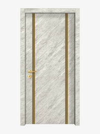 Urban Cement Interior Double Door Slabs - Aliyah 2 Inlay Design in Gold epoxy