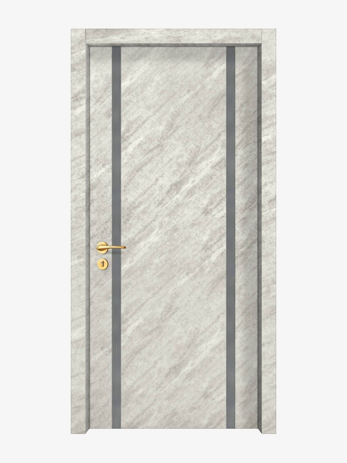 Urban Cement Interior Double Door Slabs - Aliyah 2 Inlay Design in Gray epoxy