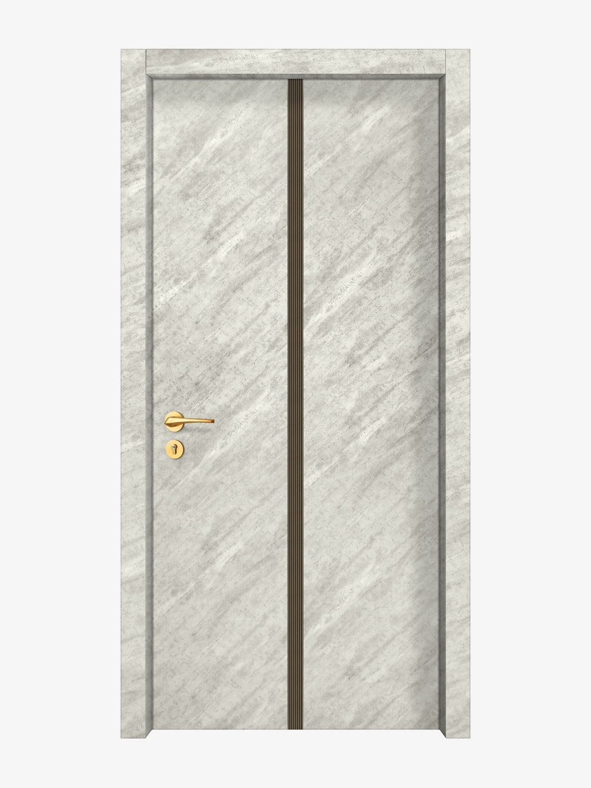 Urban Cement Interior Door Slab - Aliyah 1C Inlay Design in Bronze epoxy