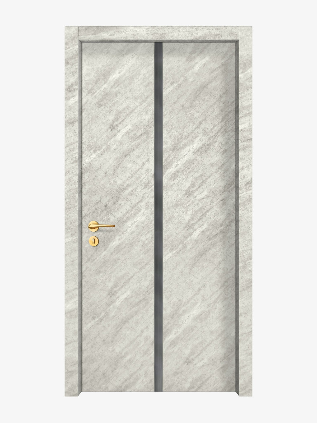Urban Cement Interior Double Door Slabs - Aliyah 1C Inlay Design in Gray epoxy
