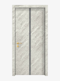 Urban Cement Interior Double Door Slabs - Aliyah 1C Inlay Design in Gray epoxy